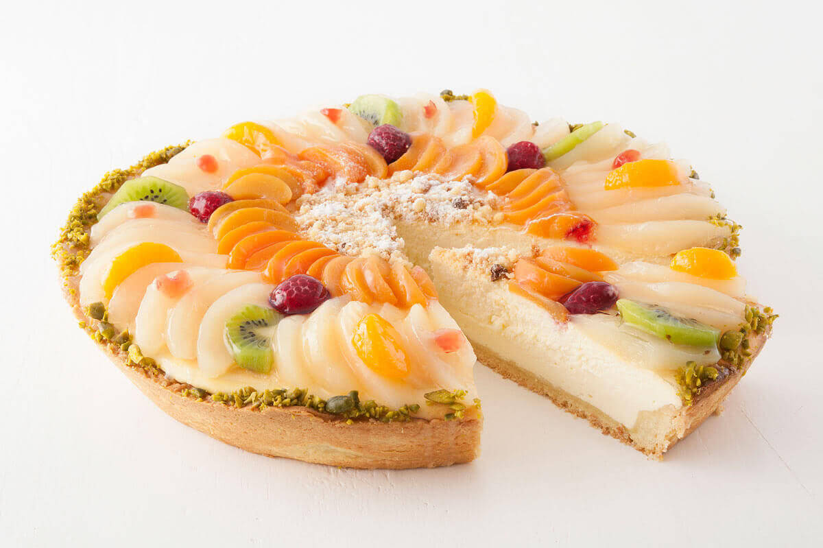 Obst-Kaleidoskop Kuchen (Anschnitt)